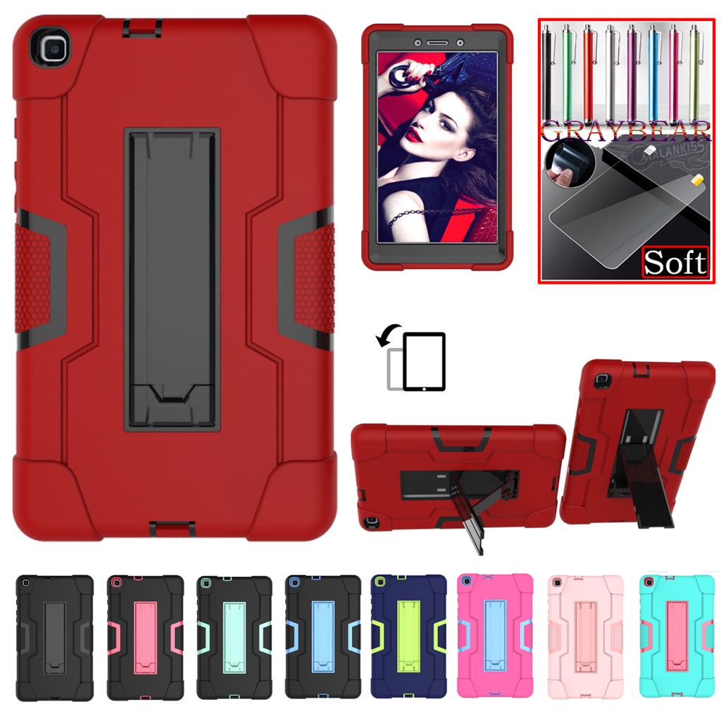Samsung Tab A 8.0 (2019) T290 T295 Case Tab A7 Lite 8.7 เคส  T220 T225 Shockproof Silicone Hard Armor Protective Cover with Kickstand