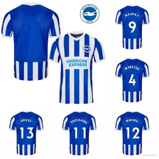 เสื้อกีฬาแขนสั้น ลายทีมชาติฟุตบอล Brighton Hove Albion 2021-2022 ชุดเหย้า