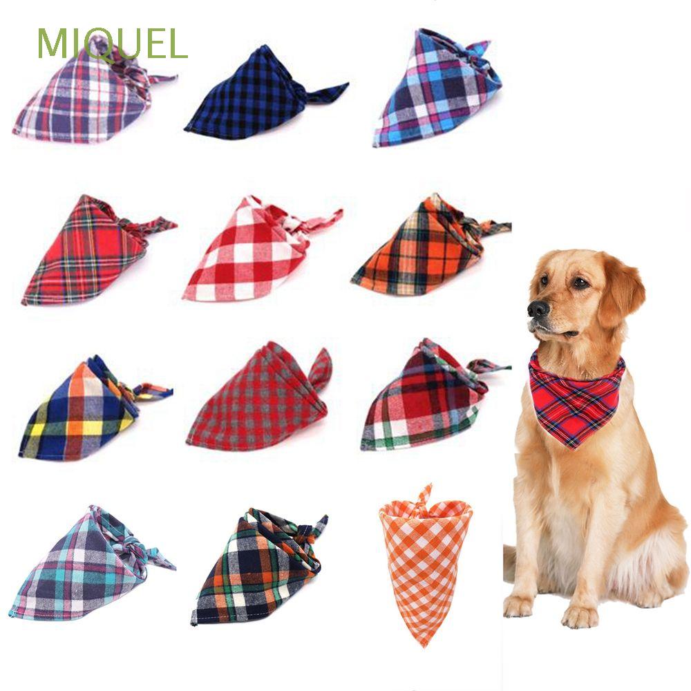 MIQUEL ล้างทําความสะอาดได้ผ้าพันคอสามเหลี่ยมผ้าฝ้ายแมวเคอร์ชี่สุนัขผ้าพันคอใหม่สก็อตคอเชิดลูกสุนัขคอ