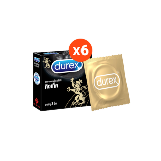 [ใส่โค้ด][DUREBOTW1ลด10%] ดูเร็กซ์ ถุงยางอนามัย คิงเท็ค 3 ชิ้น จำนวน 6 กล่อง Durex Kingtex Condom 3