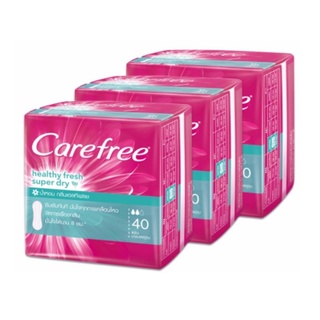 CAREFREE แคร์ฟรี แผ่นอนามัย เฮลท์ตี้เฟรช เรคกูล่าร์ 40 ชิ้น (แพ็ค 3 ห่อ)