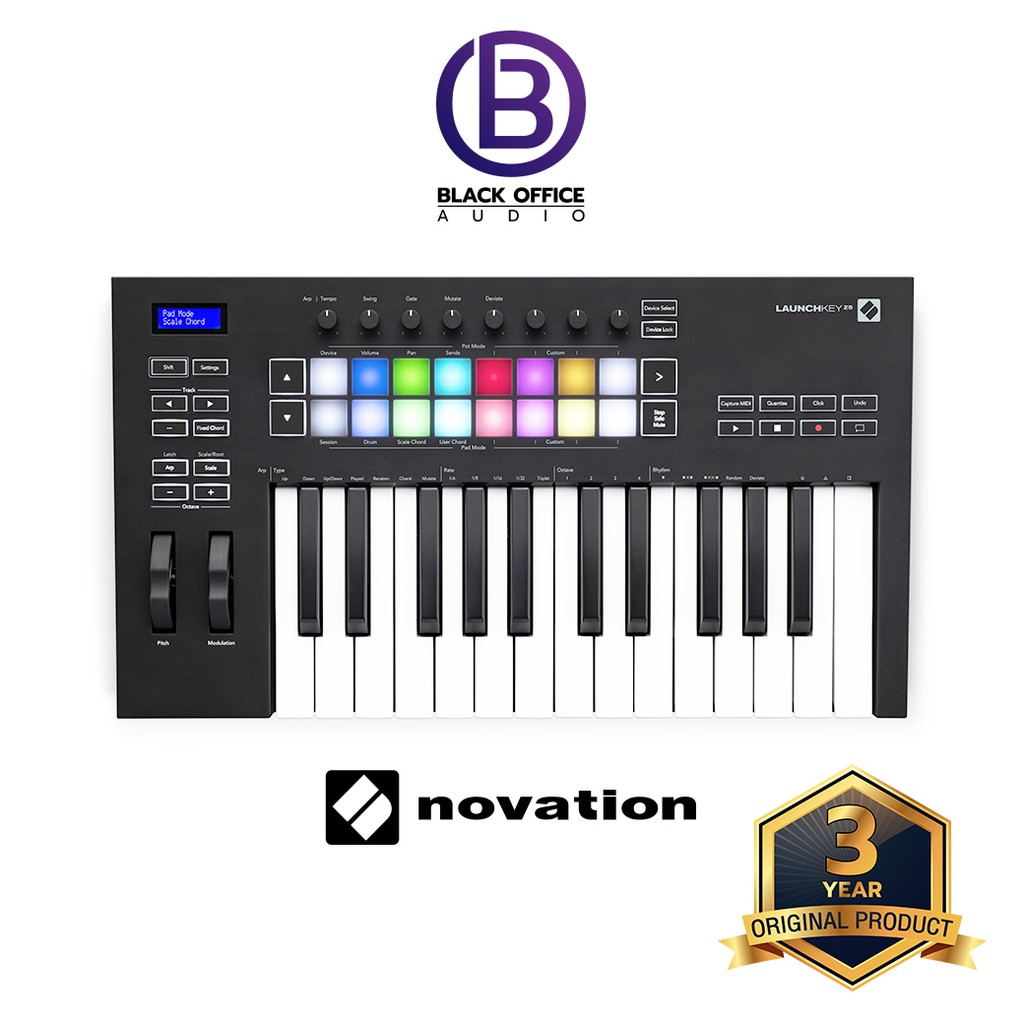 Novation LaunchKey 25 MK III มิดี้ คีย์บอร์ด / ทำเพลง / ทำบีท / Midi Keyboard / Midi Controller (BlackOfficeAudio)