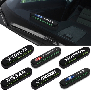 ป้ายบอกเบอร์โทร จอดรถชั่วคราว เรียบหรู  Car Logo Styling Temporary Parking Card Phone Number Card Plate Park Stop Stickers