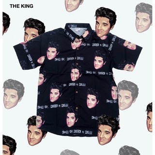 เสื้อฮาวาย งาน OVERPRINTED THE KING OF ROCK N ROLL