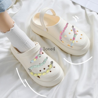 Croc Chain Design Jibits Charm Jelly Heart Shape Shoes Chain Croc Pin Decoration Shoe Care Accessories Fits Women รองเท้าแตะ