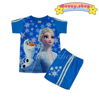 ชุดเซตเด็ก ลายลิขสิทธิ์แท้ ชุดเสื้อกางเกง ชุดเด็กผู้หญิง Frozen โฟเซ่น ชุดเจ้าหญิง Disney Princess ชุดเด็กหญิง