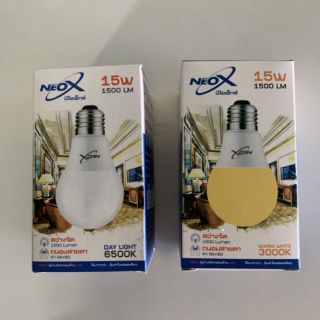 หลอดไฟ led bulb 15w neox ขั้ว E27 แสงขาว แสงวอล์ม