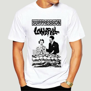 Suppression v6 เสื้อยืด สีขาว สไตล์พังก์ -5247A