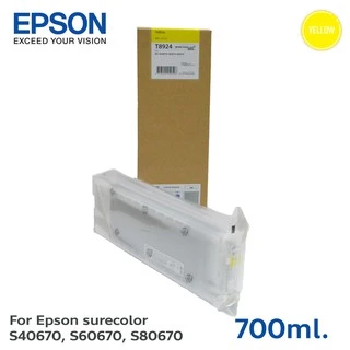 ตลับหมึกแท้ Epson Sure Color SC- S40670 / S60670 / S80670-T8924 Yellow (C13T892400) สีเหลือง700ml