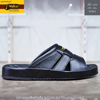 Walker รองเท้าแตะหนังแท้ พื้นนุ่ม ใส่ทน รุ่น M1338 สีดำ ไซส์ 40-46(46)