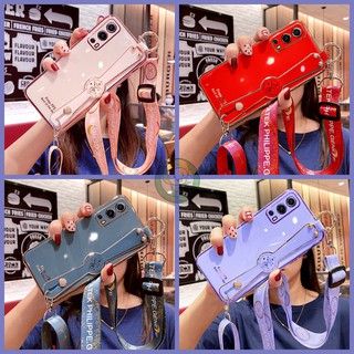 เคสโทรศัพท์ แบบเคลือบด้วยไฟฟ้า พร้อมสายคล้อง สำหรับ Vivo Y72 5G Y52 5G Y31 Y72 5G Y31 Y52 5G Y31