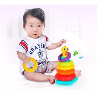 ห่วงเรียงซ้อนลูกเป็ดน้อย Hola Stacking Rainbow Duck