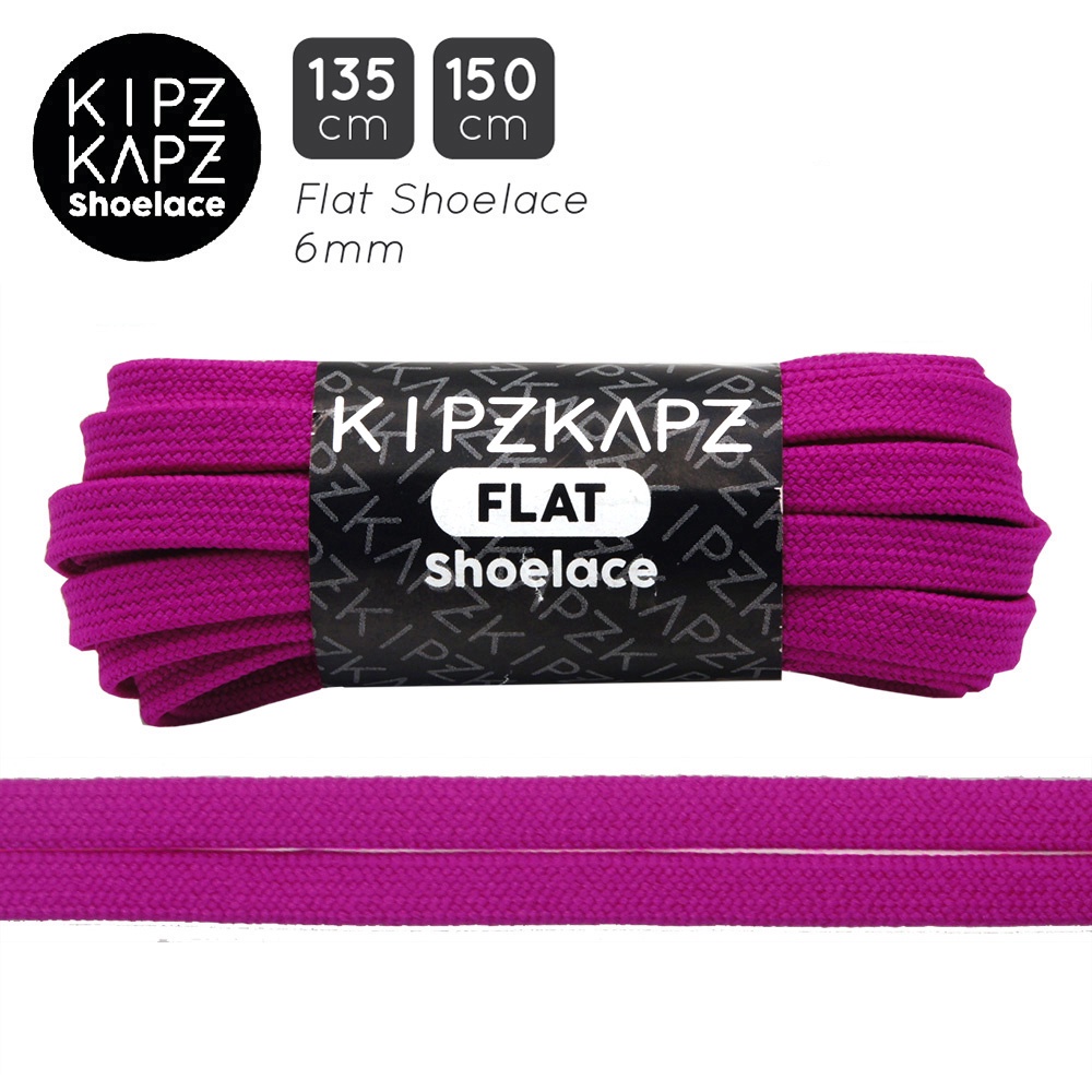 KIPZKAPZ FSP51L Berry Purple - เชือกผูกรองเท้าแบน 6mm