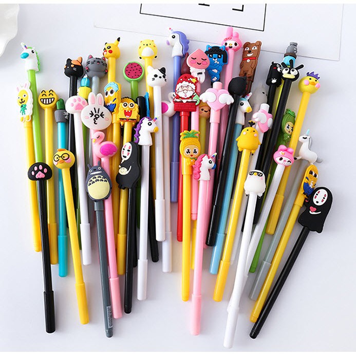 ปากกาเจล หัวการ์ตูน หัว 0.38 มม แพ็ค 10 แท่ง พร้อมซอง