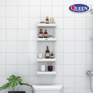 [ขายดี] Queen Bella ชั้นวางของในห้องน้ำ ติดผนัง 4ชั้น ขนาด 32x92x15 ซม.