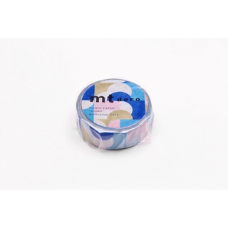 mt masking tape half circle pink blue (MT01D455) / เทปตกแต่งวาชิ ลาย half circle pink blue แบรนด์ mt masking tape ประเทศ