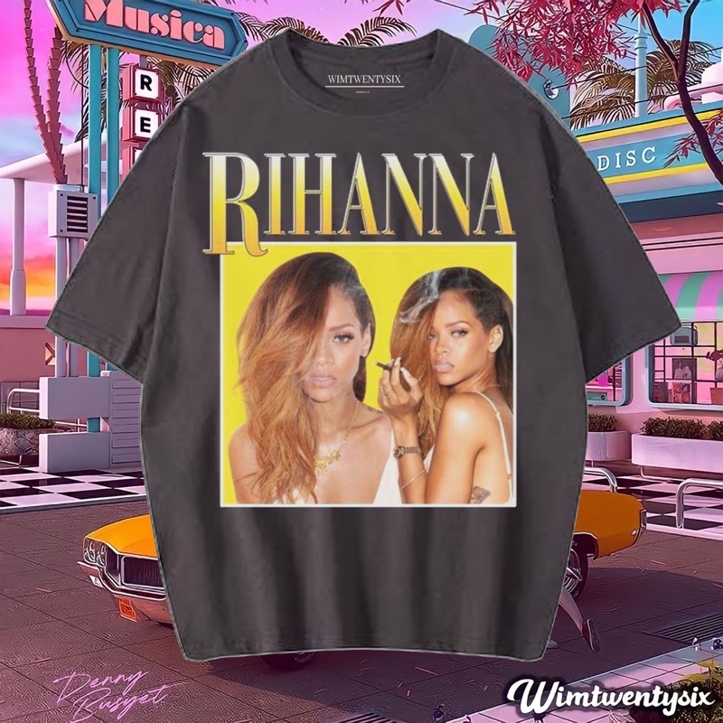 RIHANNA DESPURADO HOMAGE VINTAGE TEE (OVERSIZE DARK GREY เสื้อยืด)