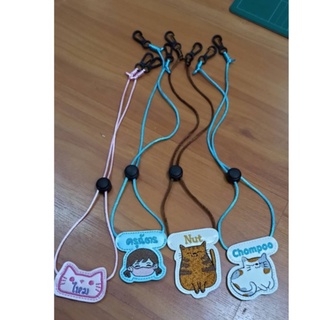 สายคล้องแมสหนัง PU สายคล้องแมสใส่ชื่อ สายคล้องแมสปักชื่อ Mask strap ปักชื่อฟรี ตะขอพลาสติก❌ไม่รับเก็บเงินปลายทาง❌