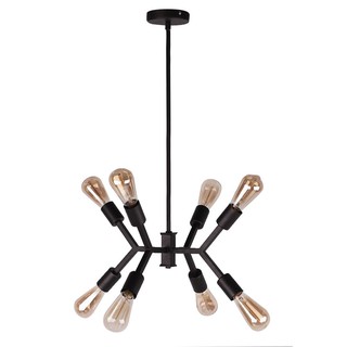 โคมไฟช่อ ไฟช่อ CARINI BR16451-D8 8 หัว โคมไฟภายใน โคมไฟ หลอดไฟ CHANDELIER CARINI BR16451-D8 MODERN 8LIGHT METAL BLACK