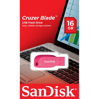 SanDisk CRUZER BLADE USB แฟลชไดร์ฟ 16GB Pink, USB2.0 (SDCZ50C-016G-B35PE)