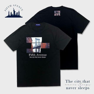 เสื้อยืดขายดี5thave เสื้อยืดแขนสั้นคลาสสิค รุ่น City in USA (Bridge)S-3XL