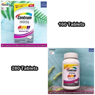 Centrum - Minis Women 50+ Multivitamin/Multimineral 160 or 280 Tablets เซนทรัม วิตามินรวม สำหรับผู้หญิง 50 ปีขึ้นไป