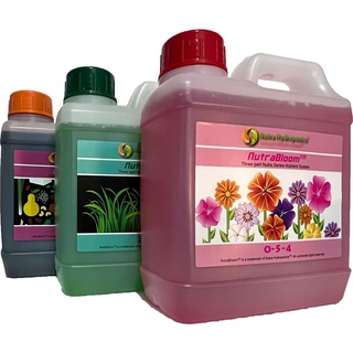 Nutra Hydroponics 3 part series - compare General Hydroponics Flora Series - full 1 liter bottles FOX FARM DWC