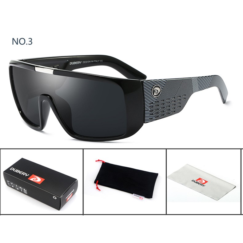 DUBERY แว่นกันแดดแว่นกันแดดแบรนด์เนมขนาดใหญ่ Square Mirror Vintage Vintage