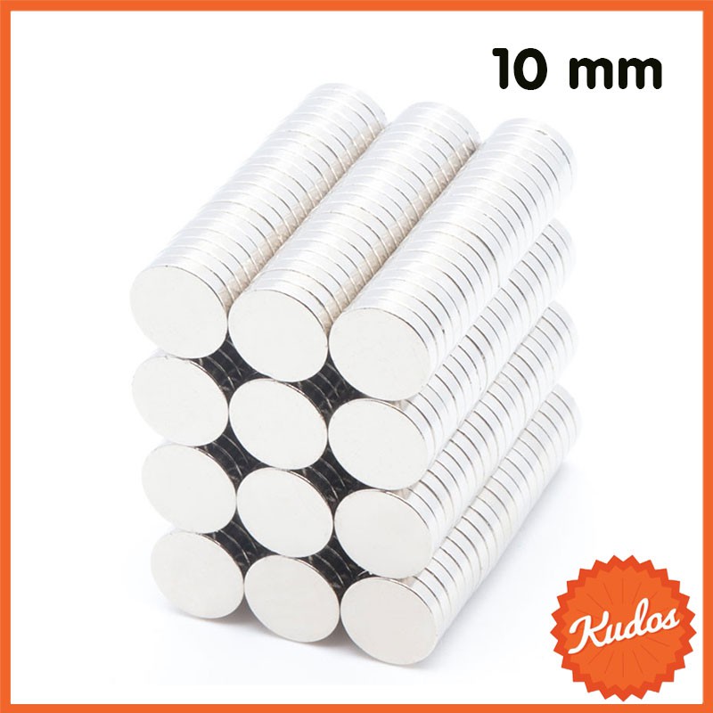 KUDOSTH (1 ชิ้น)แม่เหล็ก Neodymium ทรงกระบอกขนาด10mm มีหลายความหนาแรงดูดสูง แม่เหล็กทดลองวิทยาศาสตร์ อุปกรณ์สำหรับงานDIY