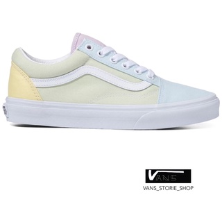 VANS OLD SKOOL PASTEL BLOCK MULTI TRUE WHITE SNEAKERS สินค้ามีประกันแท้