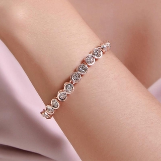 Korean Classic Crystal Bracelet Fashion Simple Temperament Round Zircon Bracelet