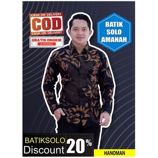 Hanoman BATIK INDONESIA BATIK SOLO BATIK เสื้อเชิ้ตแขนยาว ผ้าฝ้าย แบบนิ่ม ลาย CAKRAWANGSA MACAN SOGAN DEWATA SOGAN KASMARAN METRO KERTOSONO Fan ASMARA PARI SEIKET NAGA BULAN KEPYAR NAVY BATIK SOLO AMANAH AFANDI