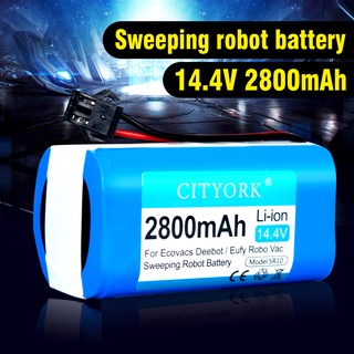 [2800mAh 14.4V Li-Ion] แบตเตอรี่ทดแทน Li-Ion สำหรับ Ecovacs Deebot N79 N79S DN622 DH56 DS37 Eufy RoboVac11 11 11S RoboVa