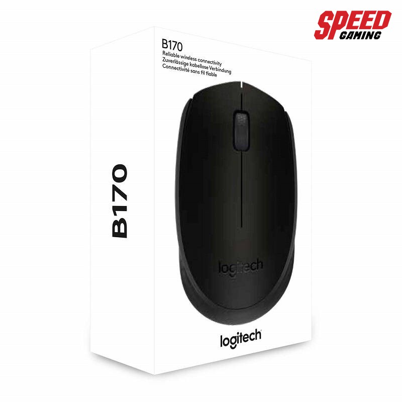 LOGITECH B170 Wireless Mouse, 2.4 GHz with USB Nano Receiver - Black //