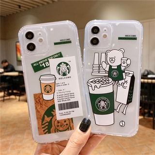 Compatible For Tecno POVA 5 4 Pro Spark 10 Pro Spark GO 2023 POVA 2 NEO POP 5 4 LTE Spark 8C 7T 7 Pro 6 Go Camon 18P 17P เคสโทรศัพท์มือถือ แบบใส ลาย Starbucks สร้างสรรค์ สําหรับ