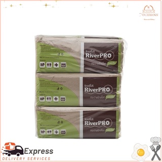 ริเวอร์โปร กระดาษเช็ดมือ ขนาด 300 แผ่น แพ็ค x 3 ห่อRiver Pro Paper Towel Size 300 Sheets Pack x 3 Packs