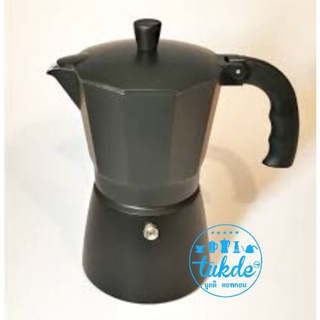 MOKA POT หม้อต้ม กาแฟ สด เอสเพรสโซ่ อลูมิเนียม 6 คัพ/ช๊อต สีดำ 2021