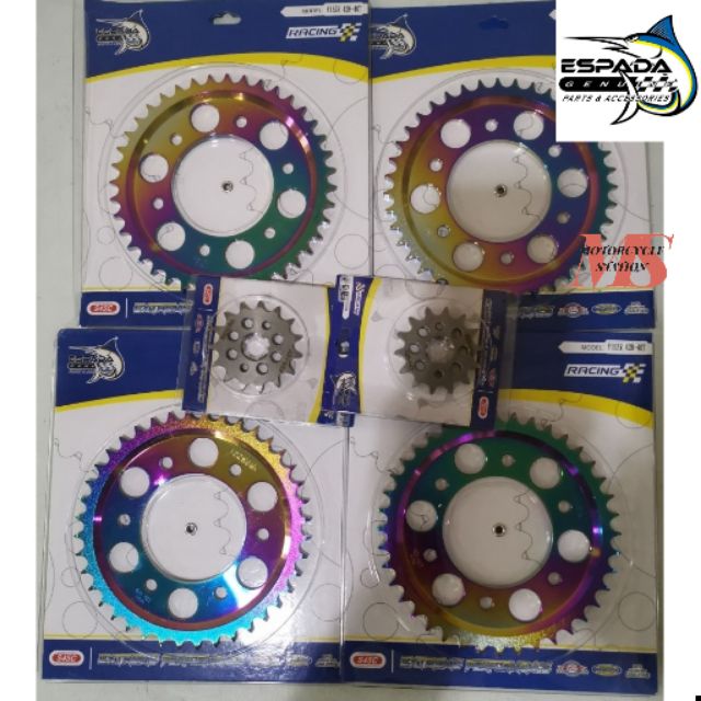 Y15 Y15ZR-428-14T/15T/38T/39T/40T/41T/42T ESPADA SPROCKET -RAINBOW