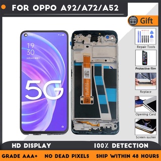 อะไหล่หน้าจอสัมผัสดิจิทัล LCD 6.5 นิ้ว สําหรับ Oppo A92 A72 4G A52 CPH2059 CPH2061 CPH2069 CPH2067