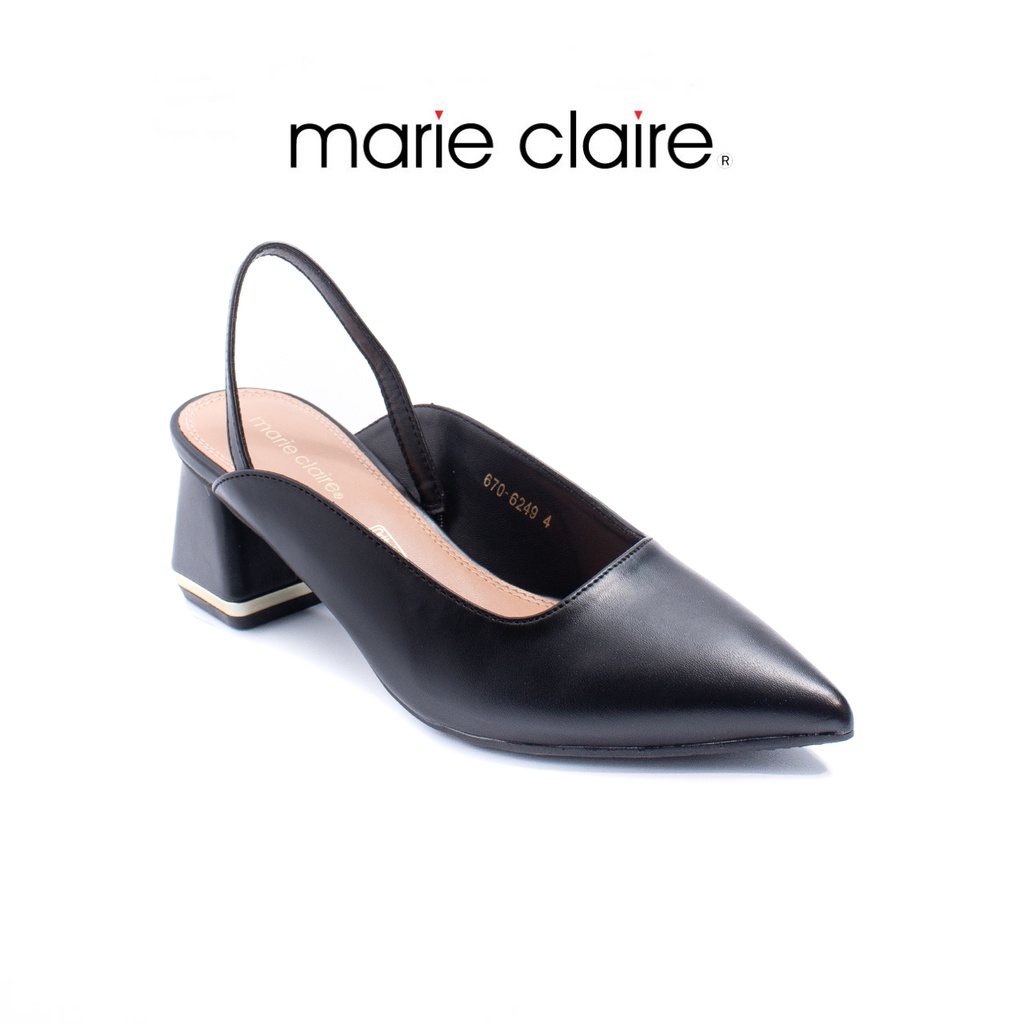 Bata บาจา ยี่ห้อ Marie Claire  รองเท้าส้นสูงแบบรัดส้น ดีไซน์เรียบหรู สวมใส่ง่าย ส้นรองรับน้ำหนักเท้า สูง 1 นิ้ว สำหรับผู้หญิง รุ่น Ferric สีดำ 6706249