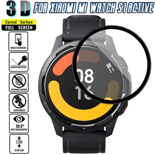 ฟิล์มโค้ง 3D สําหรับ Xiaomi Mi Watch S1 Active Smartwatch ป้องกันหน้าจอ ครอบคลุมเต็มรูปแบบ ป้องกันรอยขีดข่วน ป้องกัน HD อุปกรณ์เสริม