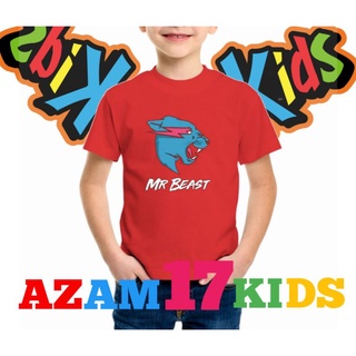 เสื้อยืด พิมพ์ลาย Mr Beast AZAM17 สําหรับเด็ก