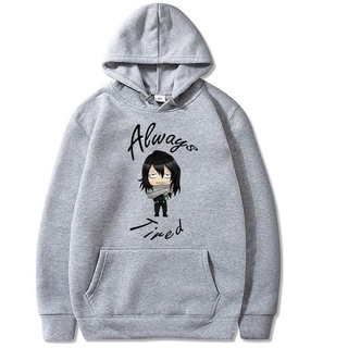 เสื้อกันหนาว มีฮู้ด ผ้าฝ้าย ลาย Always Tired My Hero Academia Shoto Aizawa สําหรับผู้ชาย