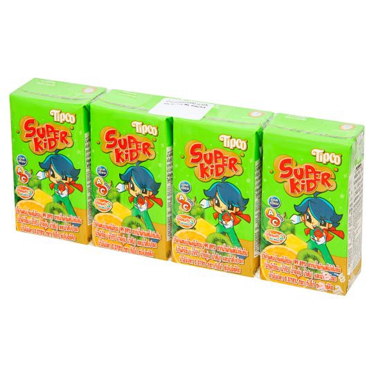 🔥สินค้าขายดี!! ทิปโก้ ซุปเปอร์คิด น้ำผักผสมน้ำผลไม้รวม 99.89% จากน้ำผักผลไม้เข้มข้น 110มล. x 4 กล่อง
