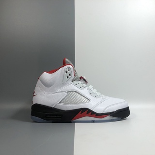 Air Jordan 5 "Fire Red" 3M Silver Tongue 2020 รองเท้าบาสเก็ตบอลกีฬา