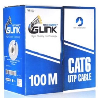 GLINK สายแลนคุณภาพดี Cat6 แบบกล่อง 100เมตร UTP LAN CABLE