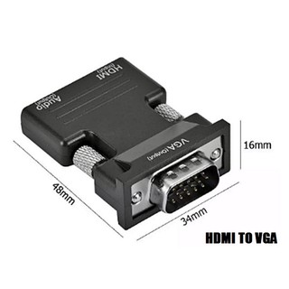 ADAPTER  HDMI to VGA Adapter Male To Famale Converter 1080P HDMI-VGA Converter with Jack Audio Cable HDMI to VGA ONTEN