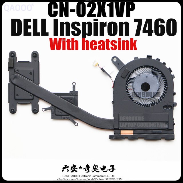 0W0J85 / 02X1VP แล็ปท็อป CPU Cooler พัดลมสําหรับ DELL Inspiron 7460 7472 7560 7572 CPU พัดลมระบายควา