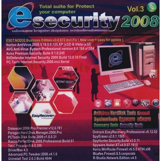 แผ่นโปรแกรมคอมพิวเตอร์ PC Esecurlty 2008 Vol.3 ( 1 CD )