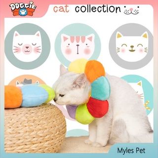 ★〓Myles Pet〓★ปลอกคอป้องกันรอยขีดข่วนสีรุ้งสําหรับสัตว์เลี้ยงสุนัขแมว